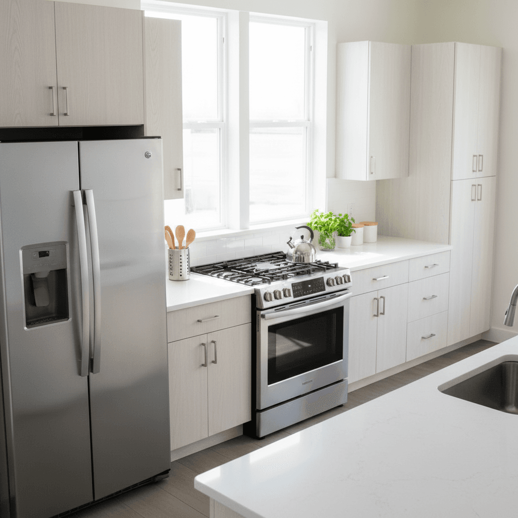 Fully equipped kitchen with modern appliances