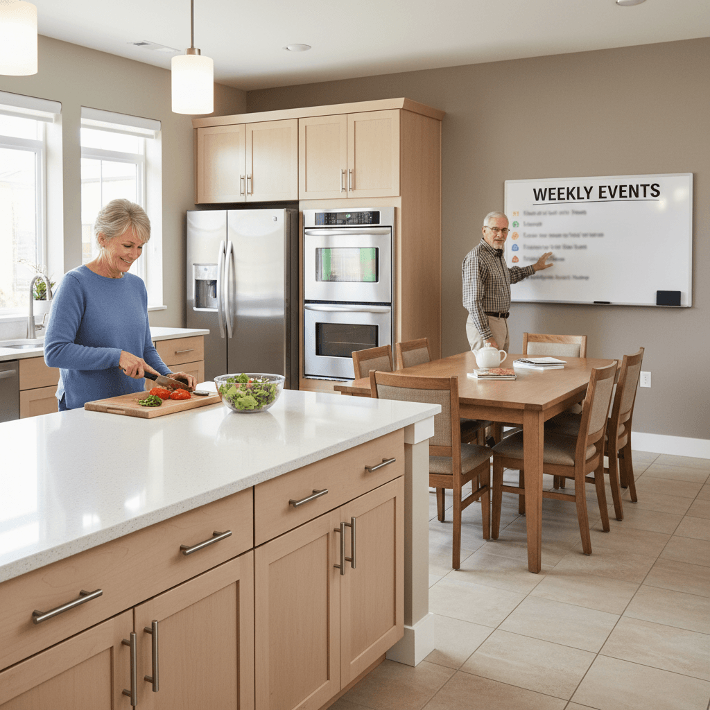 Shared kitchen in community home